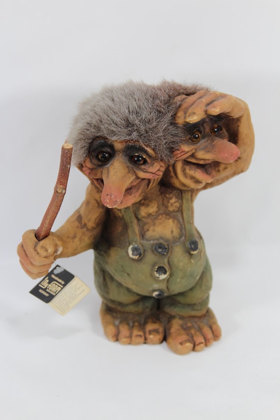 Exquisite Double-headed Ny-form Troll - Handmade Norwegian