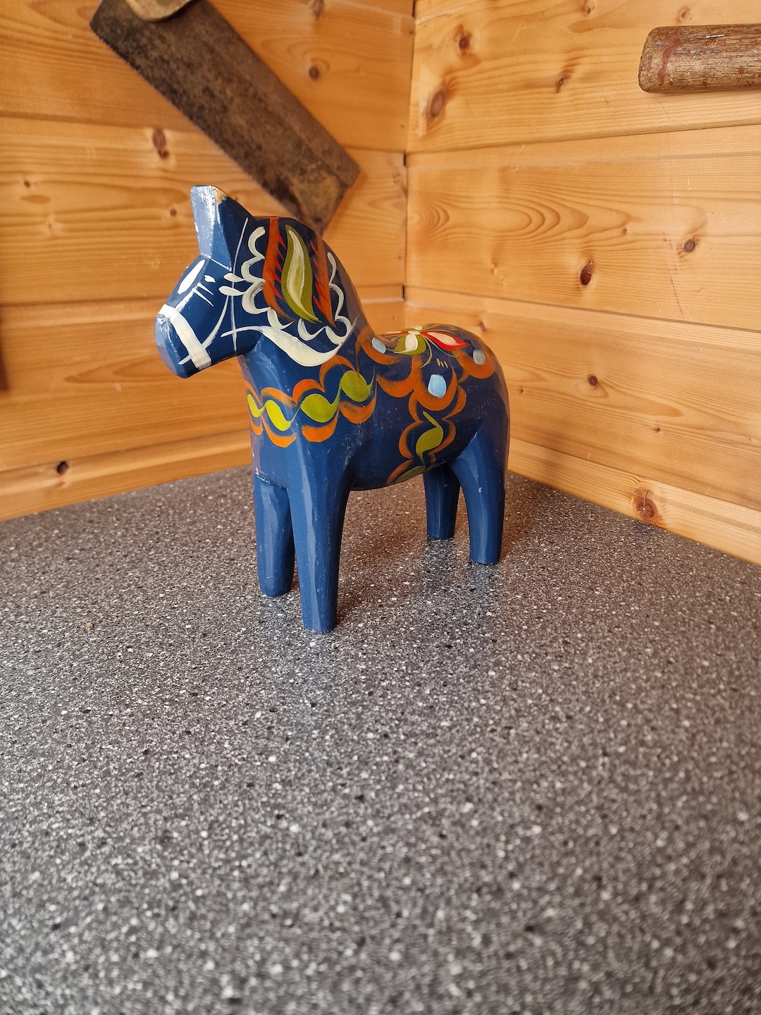 Vintage Collectible Dala Horse From Sweden Handcarved Scandinavian Art