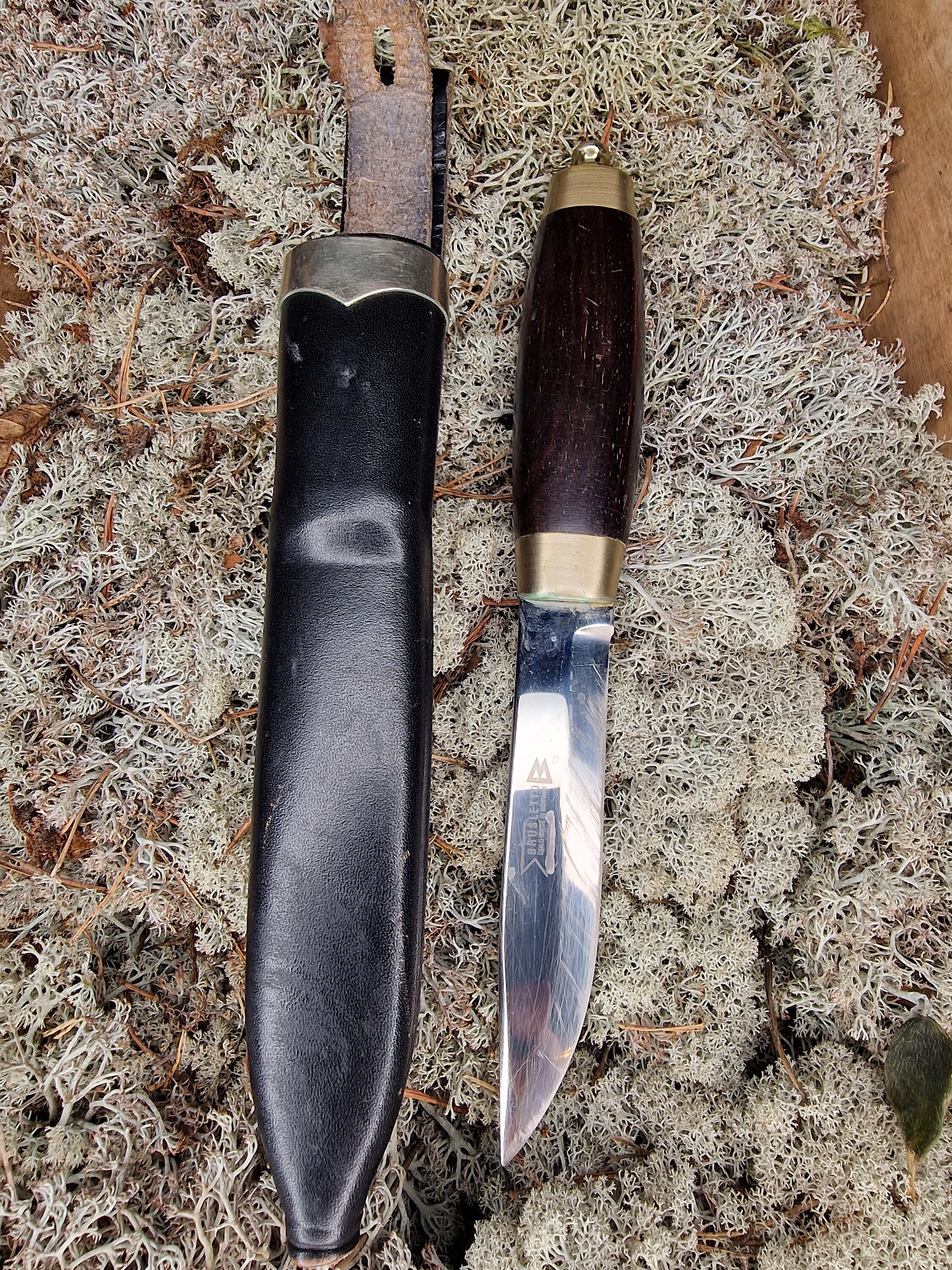 Vintage Norwegian Brusletto Knife With Leather Sheath 