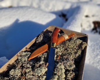 Bonito cuchillo y funda hechos a mano, cuchillo vintage Brusletto raro, cuchillo coleccionable, cuchillo de regalo, cuchillo noruego raro, regalo, cuchillo de hueso, regalo para él.