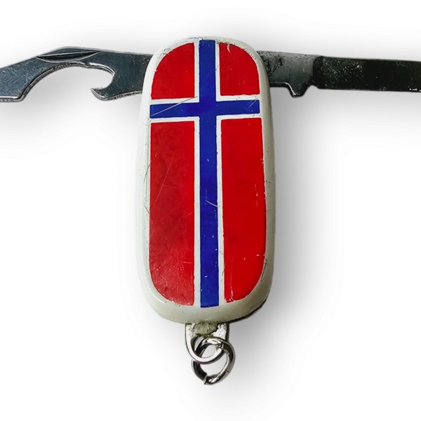 Pocket knife, Vintage gift, Collectible knife, gift for him, Norwegian flag knife, birthday gift for him, Keychain knife, mom knife, tools