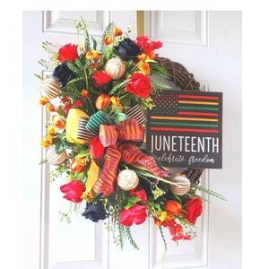 BEST SELLER Juneteenth Front door Wreath, Juneteenth Wreath, Black History Wreath, Black History Month Decor, Freedom Day Wreath