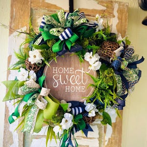 Home Sweet Home Wreath for Front Door, Everyday Wreath, XL Every Day Decor, Extra Large Door Wreath, Wreath for Door, Front Porch Wreath