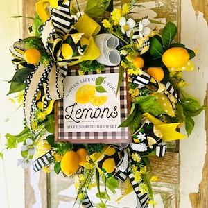 Lemon Wreath: Summer Front Door Decor with Faux Lemons