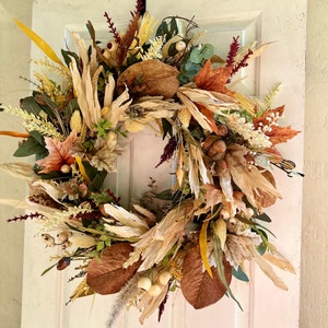 Fall Boho Wreath, Front Door Wreath, Fall Wreaths for Front Door, Fall Floral Wreath, Boho Pampas Wreath, Large Fall Wreath, Fall Decor