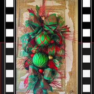 Deluxe Christmas Swag, Elegant Holiday Decor, Christmas swag, Christmas Teardrop Swag, Glam Christmas Swag Wreath, Christmas Wreath