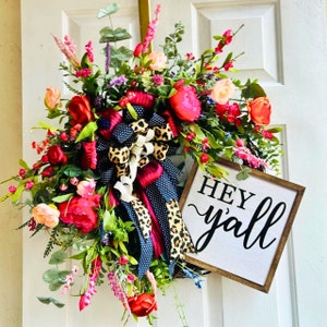 Summer Wreath, Front Door Wreath, Summer Wreaths for Front Door, Summer Decor, Summer Floral Wreath, Large Door Wreath, Large Spring Wreath