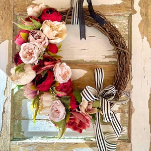Peony wreath For Front Door, Spring Wreath, Spring Wreaths for front door, Summer wreaths for front door, Peonies Wreath, Spring Door Wreath
