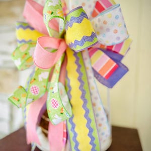 Easter Wreath Bow, Easter Bunny Wreath Bow, Easter Decor, Easter Bunny Bow, Easter Egg Bow, Easter Bows, Pastel Bows, Easter Tree Topper