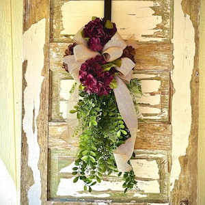 Large Door Wreath, Front Door wreath, Hydrangea Swag, Summer Floral Swag, Summer Door Swag, Summer Wreath, Door Swag, Hydrangea Decor