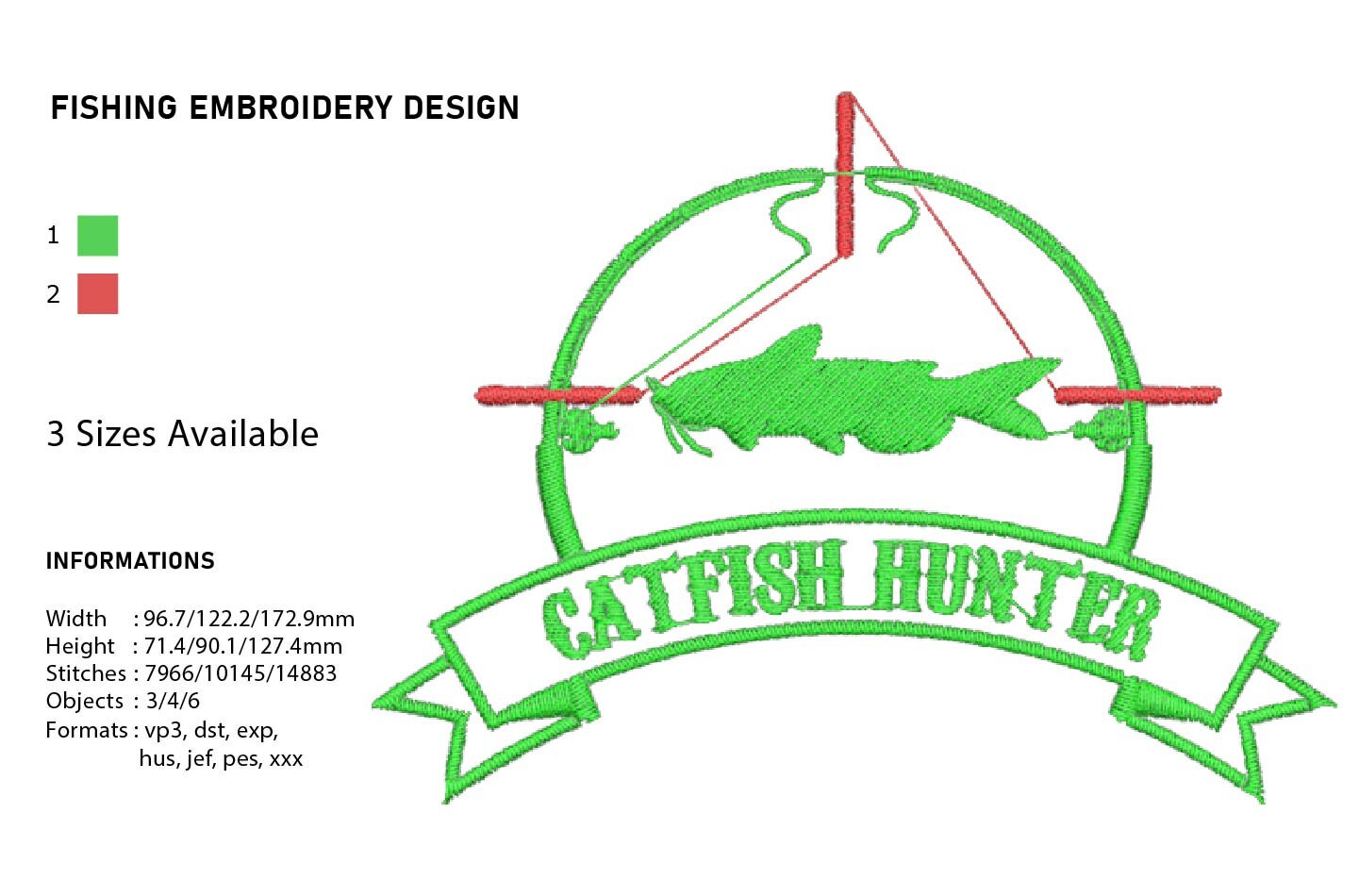 Embroidery Designs Fishing Embroidery Design Machine Embroidery Pattern