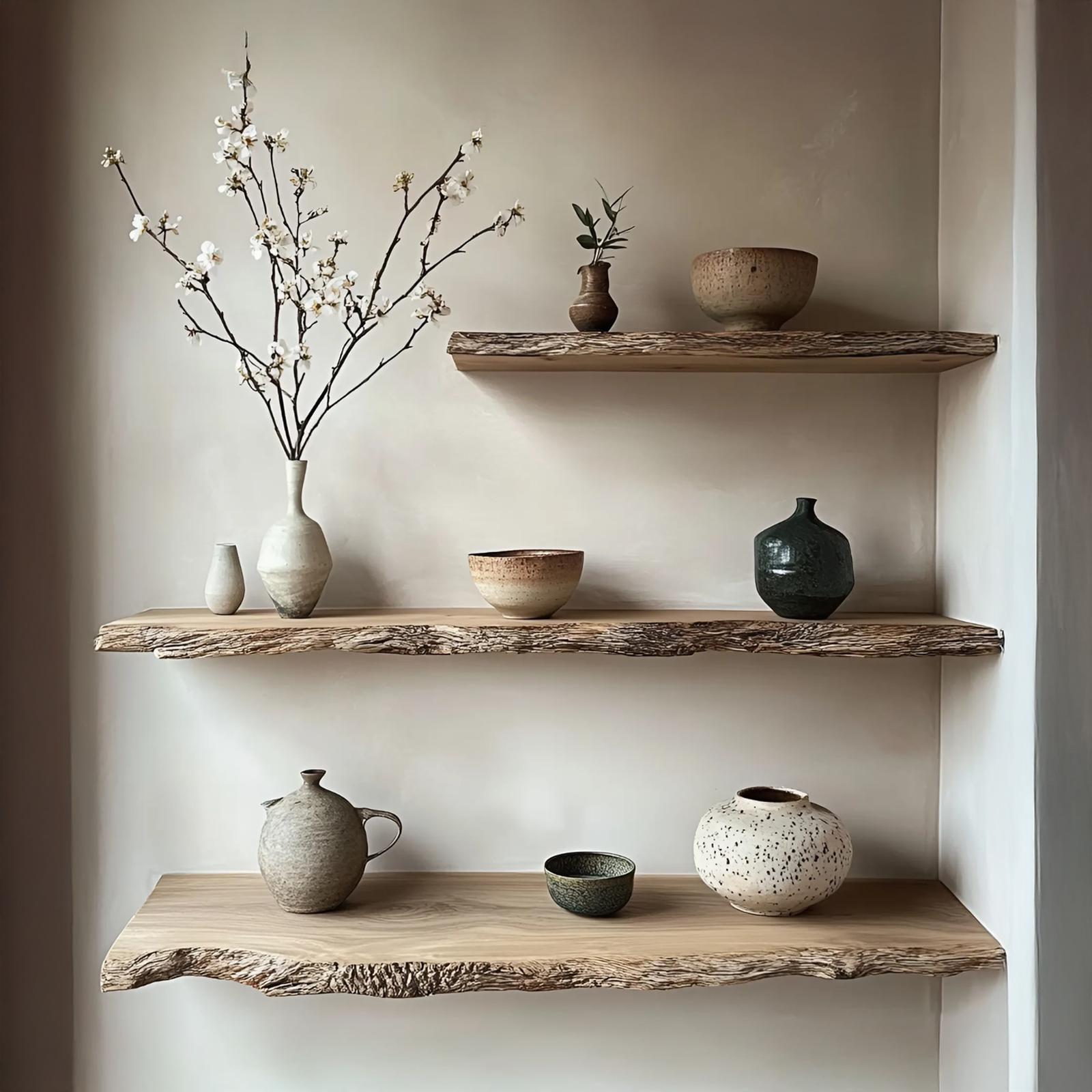 Floating Shelf Entryway Set, Rustic Floating Shelves, Wall Shelf Block, Corner Shelf & Bookshelf for Modern Farmhouse Home Decor
