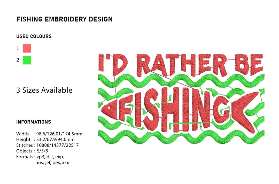 Embroidery Designs Fishing Embroidery Design Machine Embroidery Pattern