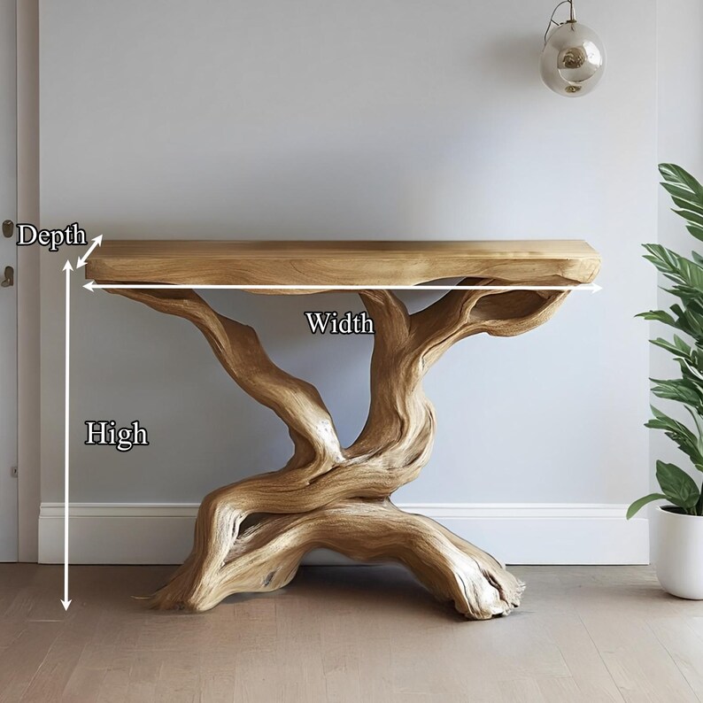 Live Edge Wood Console Table – Custom Handmade Entryway Table, Modern ...