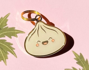 Dumpling Bao Pet ID Tag: Personalized Dog Cat Collar, Kawaii Pet Accessories