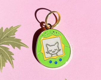 Catagotchi Pet ID Tag: Personalized 90s Kawaii Cat Collar
