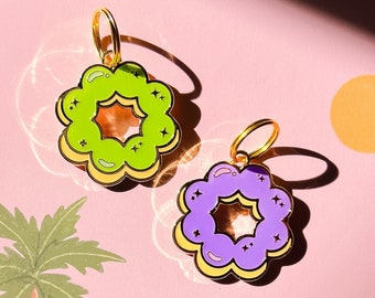 Mochi Donut Pet ID Tag -  Ube Matcha Lovers - Durable Personalizable Dog Tag for Dogs - Kawaii Pet Tag - Cat Tags - Cute Puppy Accessories