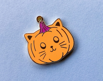 Etiqueta de identificação para animais de estimação Cat O'Lantern - Etiqueta de identificação divertida e fofa para gatinhos de Halloween - Etiqueta de identificação personalizada gravada para animais de estimação - Presentes para pais e mães de gatos