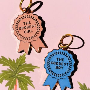 Goodest Boy and Goodest Girl Pet ID Collar Tags Dog Cat Charms