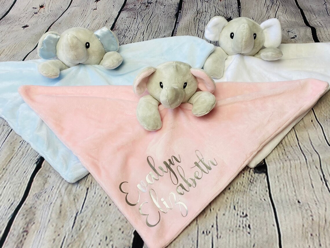 Personalised Elephant Baby Comforter Etsy