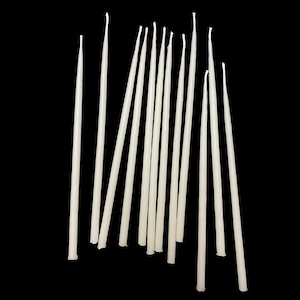 6&quot; Tall Skinny Birthday Candles - 100% White Beeswax - Set of 12