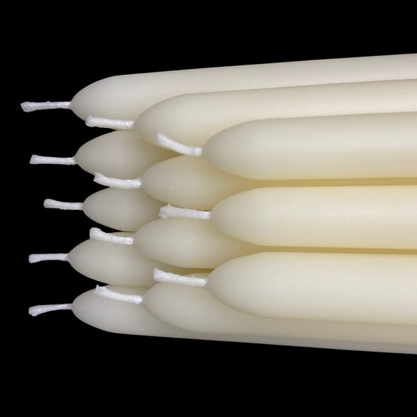 Classic White Beeswax Taper Candles | Unscented Ivory Candlesticks | Wedding Reception Candles In Bulk | Wholesale From Beekeepers