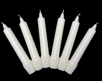 White Taper Candles - Small 6" or Tall 10" Beeswax Candle Colonial Tapers | Wedding Reception Table Decor Party Favor Gift Event Candles