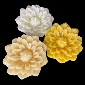 Floral candle gift set - 3 beeswax flower candles, handmade, all natural, floating wedding centerpiece
