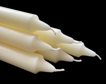 Tall beeswax candles white - White tapers