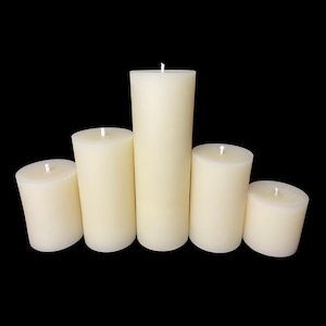 White Beeswax Pillar Candles - 3&quot; diameter pillars - natural, unscented candles - rustic home decor
