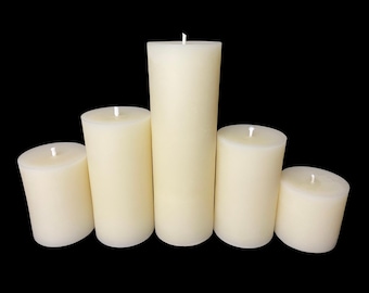 White Beeswax Pillar Candles - 3" diameter pillars - natural, unscented candles - rustic home decor