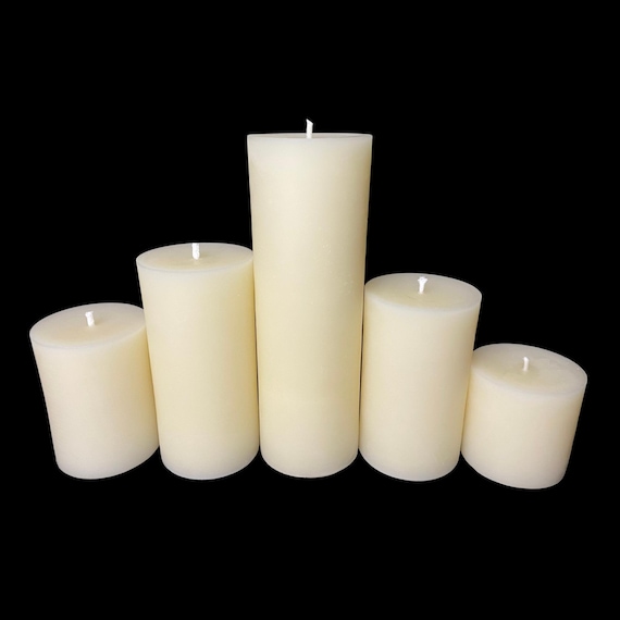White Beeswax Pillar Candles - 3" diameter pillars - natural, unscented candles - rustic home decor