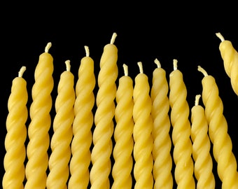 Small Beeswax Taper Candles - Small Spiral Candle - 100% Beeswax