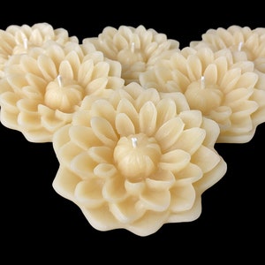Floating Floral Candles For Table Decorations | 100% Beeswax Candle As Party Favors or Event Decor