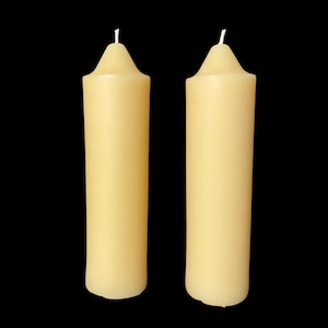 1 5/8&quot; Beeswax Pillar Candles - Emergency pillar candle made of 100% beeswax - natural, unscented candle