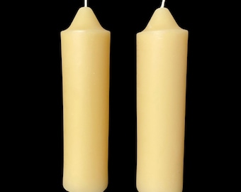 1 5/8" Beeswax Pillar Candles - Emergency pillar candle made of 100% beeswax - natural, unscented candle
