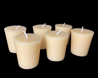 Unscented Votive candles - 100% beeswax votives made with beeswax cappings - bulk beeswax candles