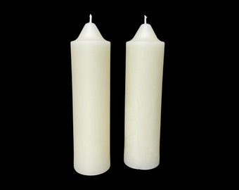 White Beeswax Pillar Candles - 1 5/8 inch diameter 100% beeswax pillar - natural, unscented candle