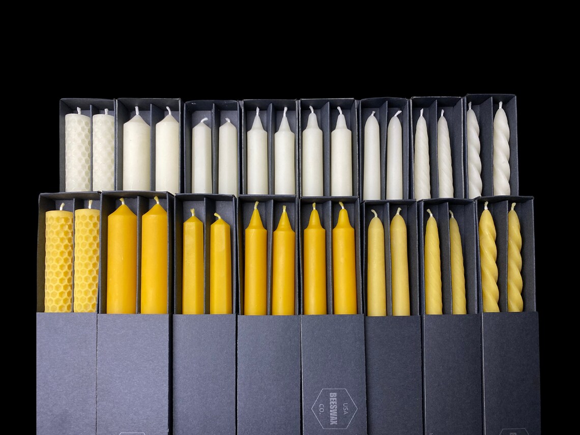 White Beeswax Taper Candles 1 Inch Diameter Taper Candles Etsy