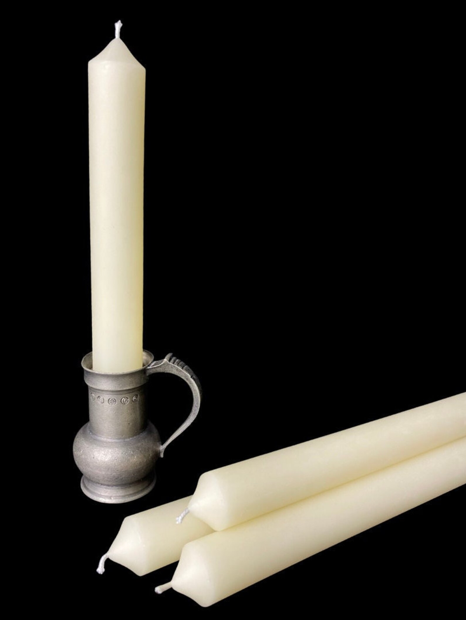 White Beeswax Taper Candles 1 Inch Diameter Taper Candles Etsy
