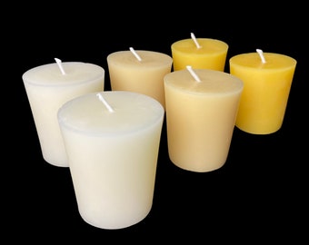 All Natural, 100% Pure Beeswax Votive Candles - bulk beeswax candles