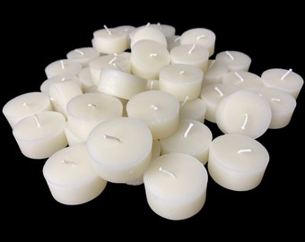 White Raw Beeswax Tea Light Candle Refills - Tealight Refills - Bulk Tea Light Refills - White Tealight Candles