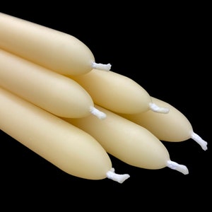 Taper Candles from Beeswax Cappings | Cream Beeswax Dinner Tapers | Dripless and Long Burning Candle | All Natural Decor