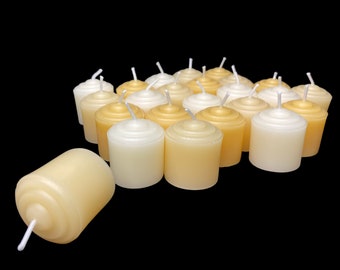 Small Votive Candles Natural 100% Pure Beeswax Votives Bulk Bees Wax Candles For Wedding Decor Centerpiece Long Burning Lights -Choose Color