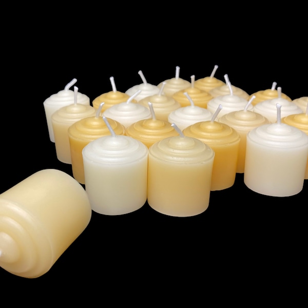 Small Votive Candles Natural 100% Pure Beeswax Votives Bulk Bees Wax Candles For Wedding Decor Centerpiece Long Burning Lights -Choose Color