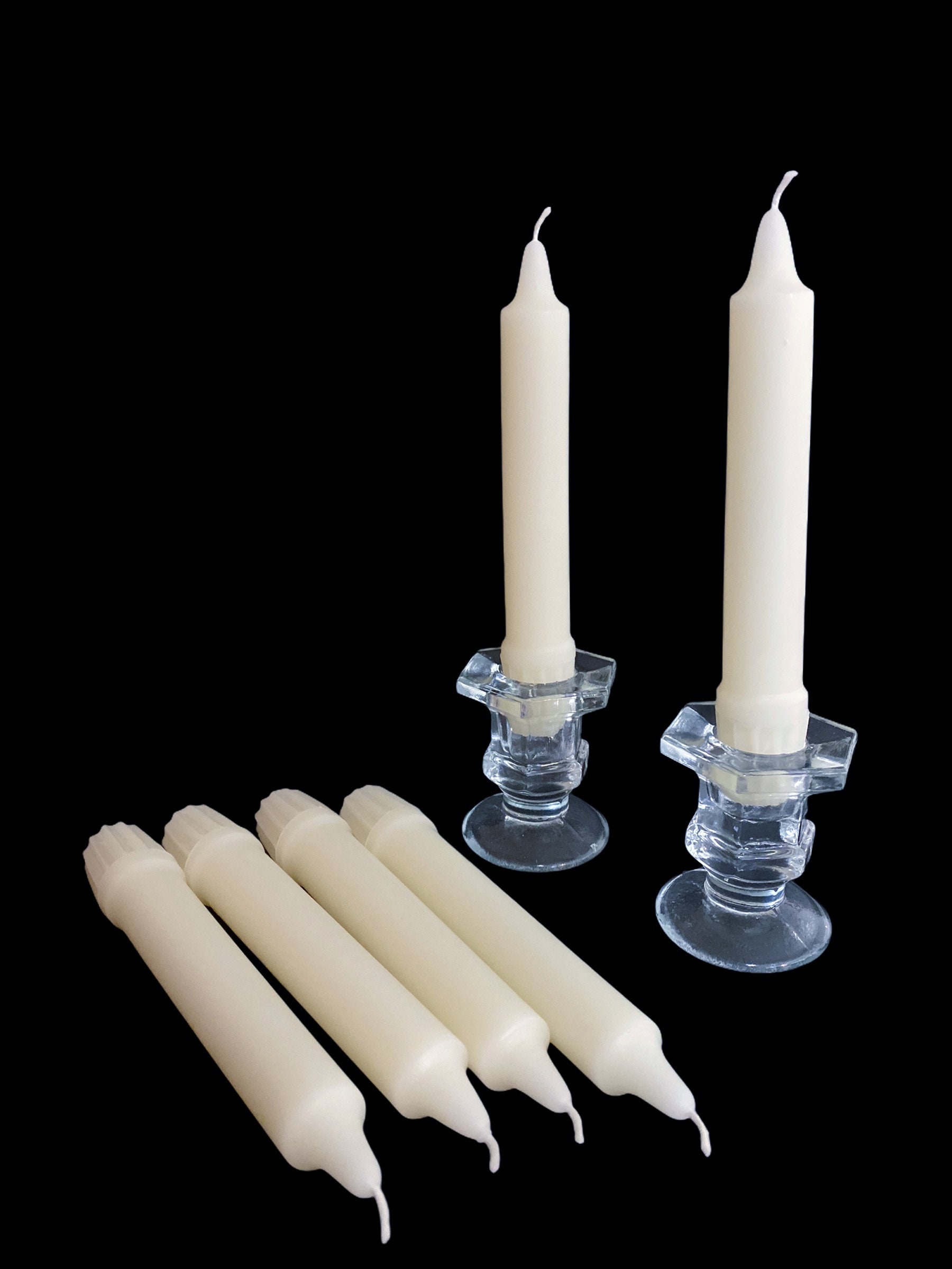 6 Inch Colonial Taper Candles | Short White Beeswax Candle Sticks ...