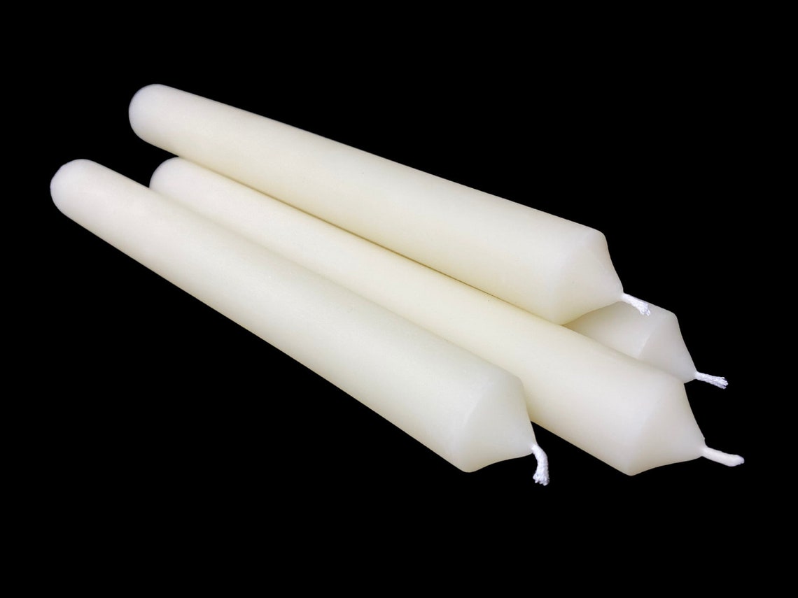 White Beeswax Taper Candles 1 Inch Diameter Taper Candles Etsy