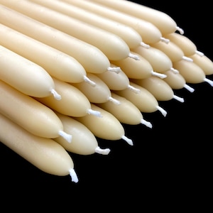 Classic Taper Candles in bulk - natural beeswax dinner candles made from Beeswax Cappings - 100% Raw beeswax taper candles