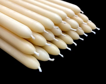 Classic Taper Candles in bulk - natural beeswax dinner candles made from Beeswax Cappings - 100% Raw beeswax taper candles