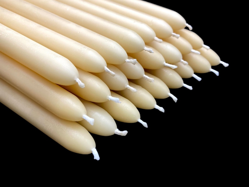 Classic Taper Candles in Bulk Natural Beeswax Dinner Candles Etsy